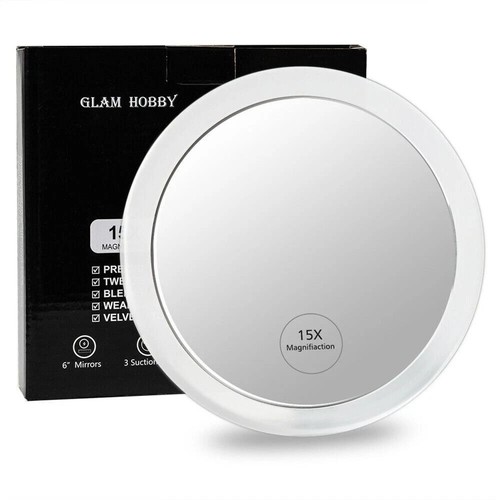 Magnifying make mirror 15x - up,