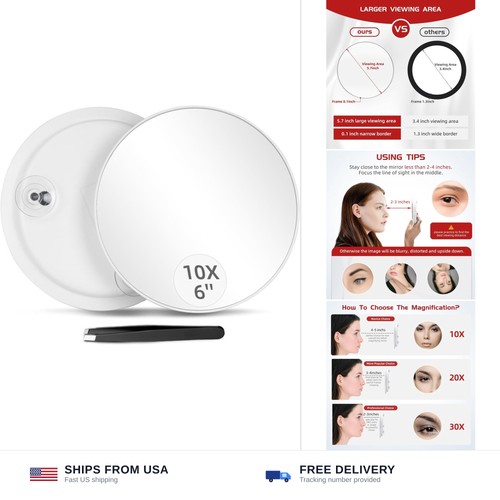 10x magnifying makeup mirror - 10x,