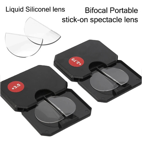 Stick bifocal reading lens - on,